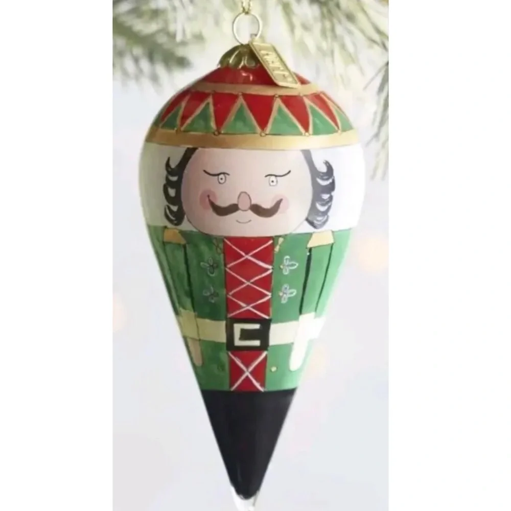 Li Bien Pier 1 Nutcracker Glass Ornament 2017